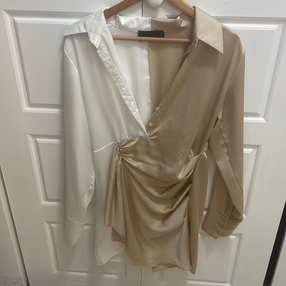 Bicolor Satin Dress
